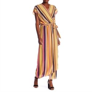 Beige by Eci Colorful Faux Wrap Maxi Dress - S